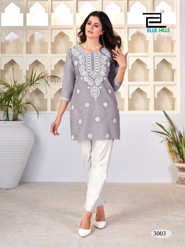 Blue Hills Amelia Vol 03 Rayon Lucknowi Work Kurti Collection